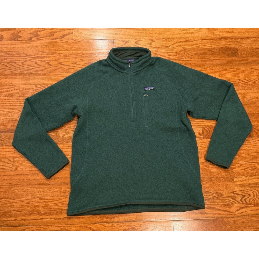 Patagonia Better Sweater 1/4 Zip Fleece Jacket Mens large Green 25521 Pullover